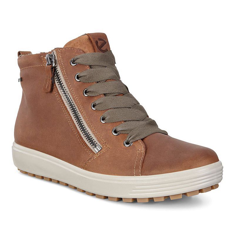 Women Boots Ecco Soft 7 Tred W - Sneaker Boots Brown - India GCSDWA671
